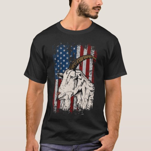 Amerikaanse Boerderij van geitepatriottische geit T-shirt (Voorkant)