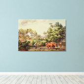 Amerikaanse Boerderijen scènes Canvas Afdruk (Insitu (Houten vloer))