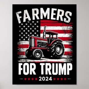 Amerikaanse boeren voor Trump verkiezing VS vlag Poster
