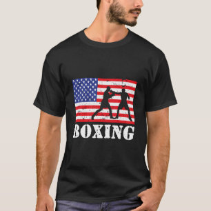 Amerikaanse Bokser Worstelaar USA Vlag in Nood T-shirt