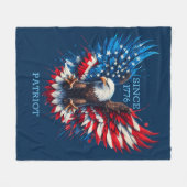 Amerikaanse Bold Eagle Vlagkleuren Fleece Deken (Voorkant (Horizontaal))