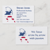 Amerikaanse boogschieten Amerikaanse vlag Visitekaartje (Voorkant / Achterkant)