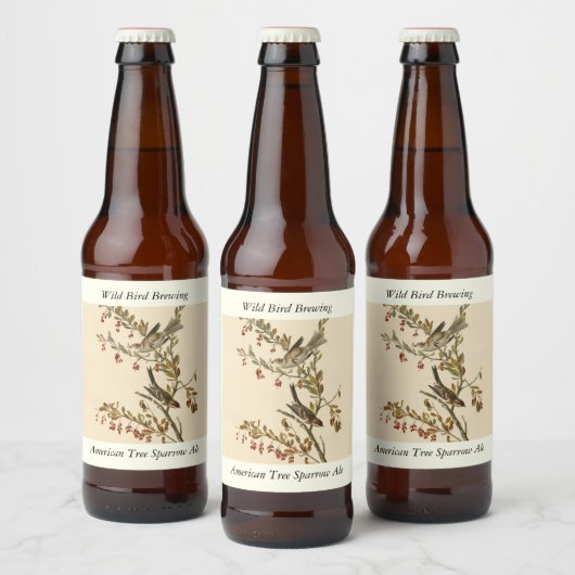 Amerikaanse Boom Sparrow, Amerikaanse vogelvogels Bier Etiket (Flessen)