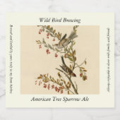 Amerikaanse Boom Sparrow, Amerikaanse vogelvogels Bier Etiket (Enkel label)