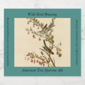 Amerikaanse Boom Sparrow, Amerikaanse vogelvogels Bier Etiket (Enkel label)