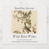 Amerikaanse Boom Sparrow, Amerikaanse vogelvogels Sparkling Wijnetiket (Enkel label)