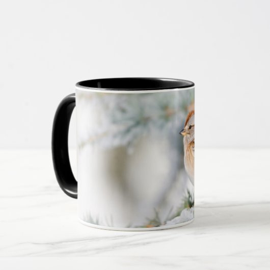 Amerikaanse Boom Sparrow in de winter Mok (Voorkant links)