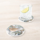 Amerikaanse Boom Sparrow in de winter Zandsteen Onderzetter (Zijkant)