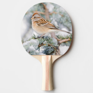 Amerikaanse boommus in de winter tafeltennisbatje