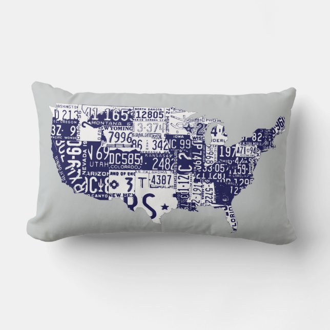 Amerikaanse borden blauw kussen (Voorkant)