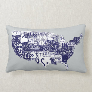 Amerikaanse borden blauw kussen