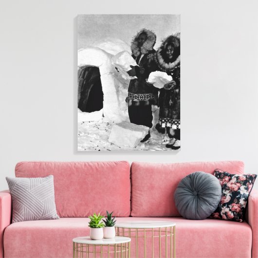 Amerikaanse bouwbedrijven Alaska igloo Canvas Afdruk (Insitu (Woonkamer))