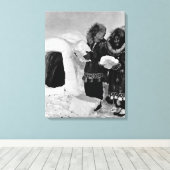 Amerikaanse bouwbedrijven Alaska igloo Canvas Afdruk (Insitu (Houten vloer))