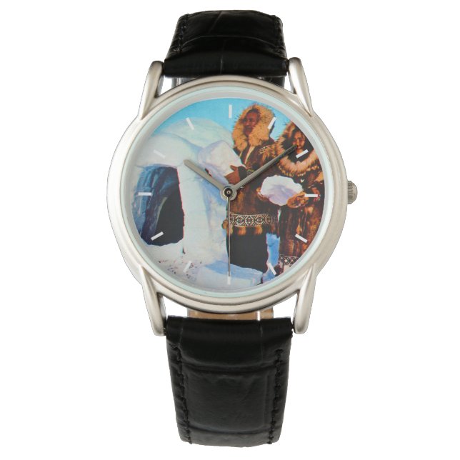  Amerikaanse bouwbedrijven Alaska igloo Horloge (Voorkant)
