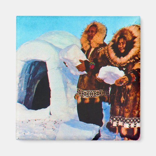  Amerikaanse bouwbedrijven Alaska igloo Magneet (Voorkant)