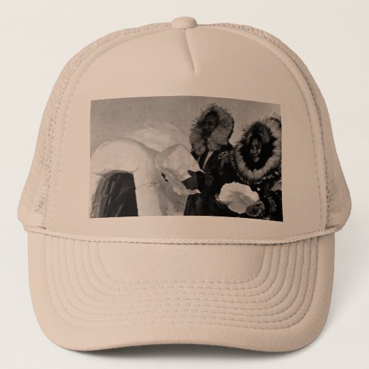 Amerikaanse bouwbedrijven Alaska igloo Trucker Pet (Voorkant)