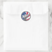 Amerikaanse bouwvakker VS vlag icoon Ronde Sticker (Tas)