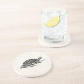 Amerikaanse Box Tortoise - Turtle Sjabloon Zandsteen Onderzetter (Zijkant)