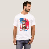 Amerikaanse Boxer Red White & Woof T-shirt (Voorkant volledig)