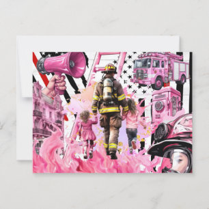 Amerikaanse brandweer trots op Amerikaanse vintage Briefkaart