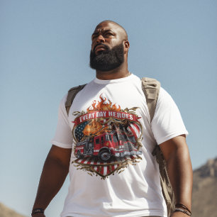 Amerikaanse brandweerlieden in actie t-shirt