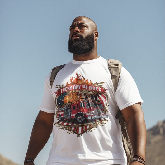 Amerikaanse brandweerlieden in actie t-shirt