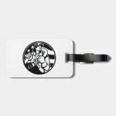 Amerikaanse brandweerman Bold Black and White Bagagelabel (Achterkant horizontaal)