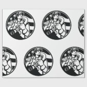 Amerikaanse brandweerman Bold Black and White Cadeaupapier (Vlak)