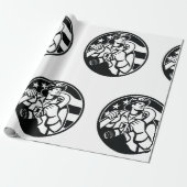 Amerikaanse brandweerman Bold Black and White Cadeaupapier (Uitgerold)