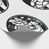 Amerikaanse brandweerman Bold Black and White Cadeaupapier