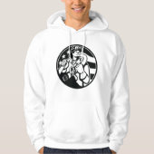 Amerikaanse brandweerman Bold Black and White Hoodie (Voorkant)