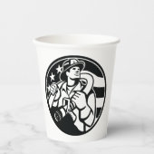 Amerikaanse brandweerman Bold Black and White Papieren Bekers (Voorkant)