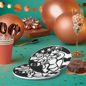 Amerikaanse brandweerman Bold Black and White Papieren Bordje