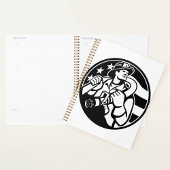 Amerikaanse brandweerman Bold Black and White Planner