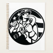 Amerikaanse brandweerman Bold Black and White Planner (Voorkant)