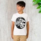 Amerikaanse brandweerman Bold Black and White T-shirt