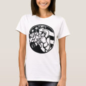 Amerikaanse brandweerman Bold Black and White T-shirt (Voorkant)