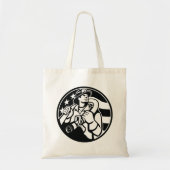 Amerikaanse brandweerman Bold Black and White Tote Bag (Voorkant)