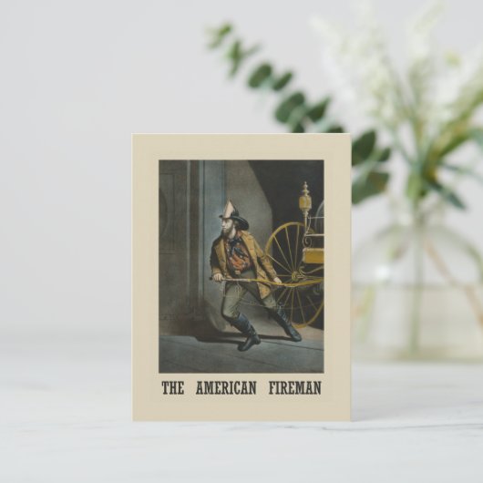  Amerikaanse brandweerman Briefkaart (Staand voorkant)