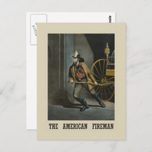  Amerikaanse brandweerman Briefkaart (Voorkant / Achterkant)