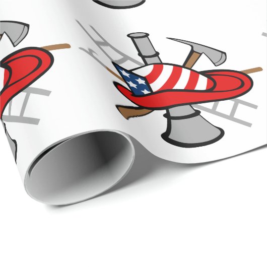 Amerikaanse brandweerman cadeaupapier (Rol Hoek)