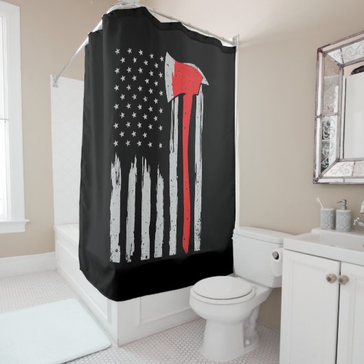 Amerikaanse brandweerman, Rode brandweerman Douchegordijn (In situ)