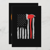 Amerikaanse brandweerman, Rode brandweerman Feestdagenkaart (Voorkant / Achterkant)