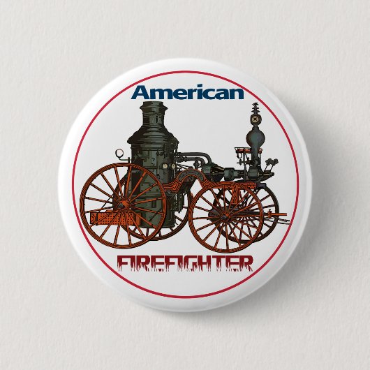 Amerikaanse brandweerman ronde button 5,7 cm (Voorkant)