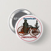 Amerikaanse brandweerman ronde button 5,7 cm (Voorkant /achterkant)
