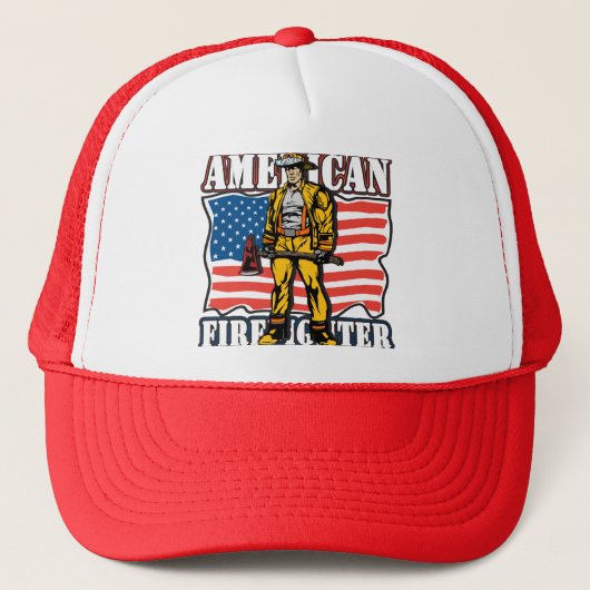 Amerikaanse brandweerman trucker pet (Voorkant)