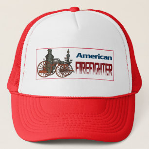 Amerikaanse brandweerman trucker pet