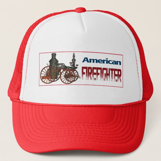Amerikaanse brandweerman trucker pet (Voorkant)