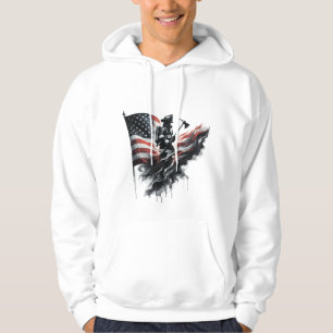 Amerikaanse brandweerman.Vlag van de Verenigde Sta Hoodie