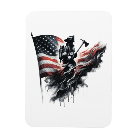 Amerikaanse brandweerman.Vlag van de Verenigde Sta Magneet (Verticaal)